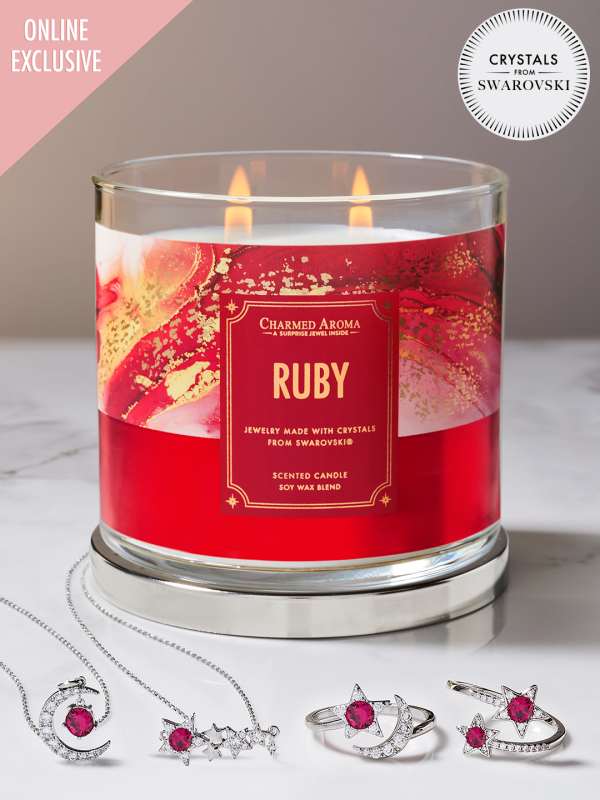 Ruby Candle - Ruby Jewelry Collection Made with Crystals From Swarovski® Online now