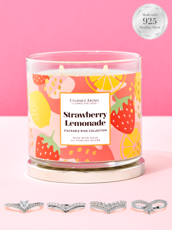 Strawberry Lemonade Candle - 925 Sterling Silver Wishbone Ring Collection Online Sale