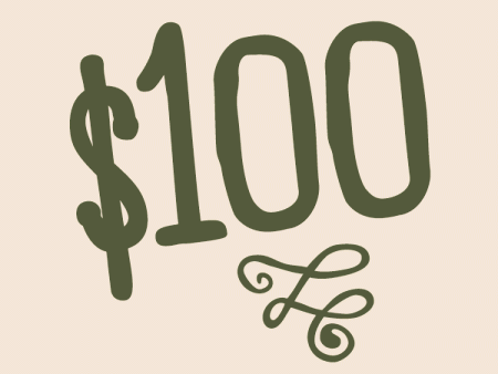 $100 Gift Card Online now