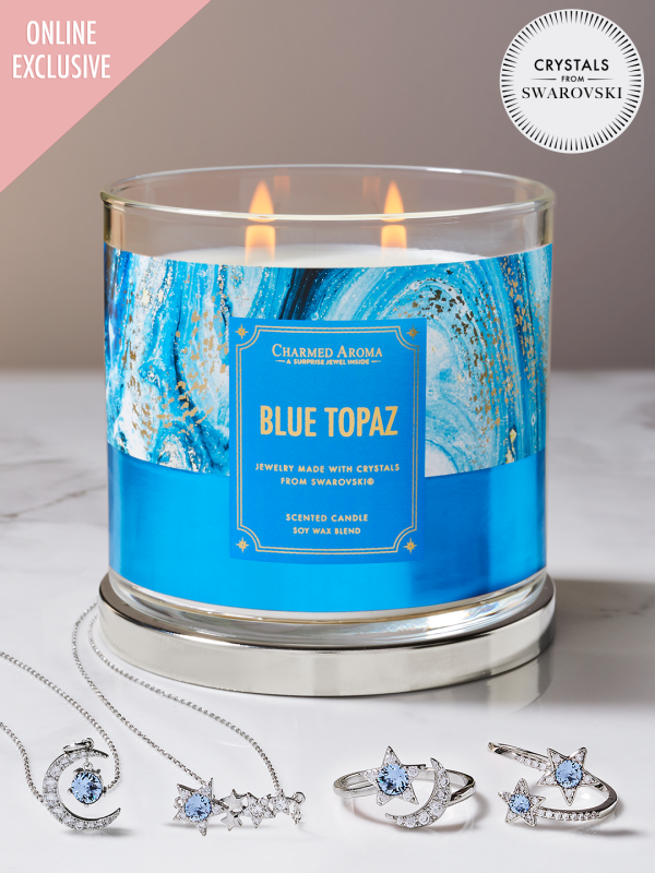 Blue Topaz Candle - Blue Topaz Jewelry Collection Made With Crystals From Swarovski® Online Hot Sale