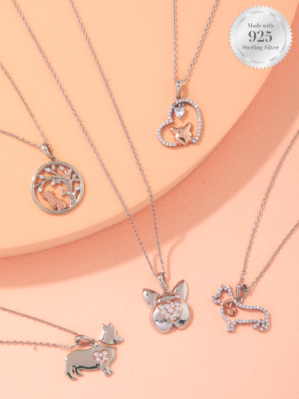 Corgi Candle - 925 Sterling Silver Corgi Necklace Collection on Sale